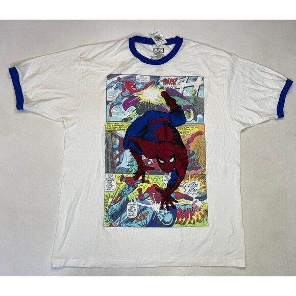 Marvel Spider-Man Graphic T-shirt Men XL White Short Sleeve NWT - Picture 1 of 5